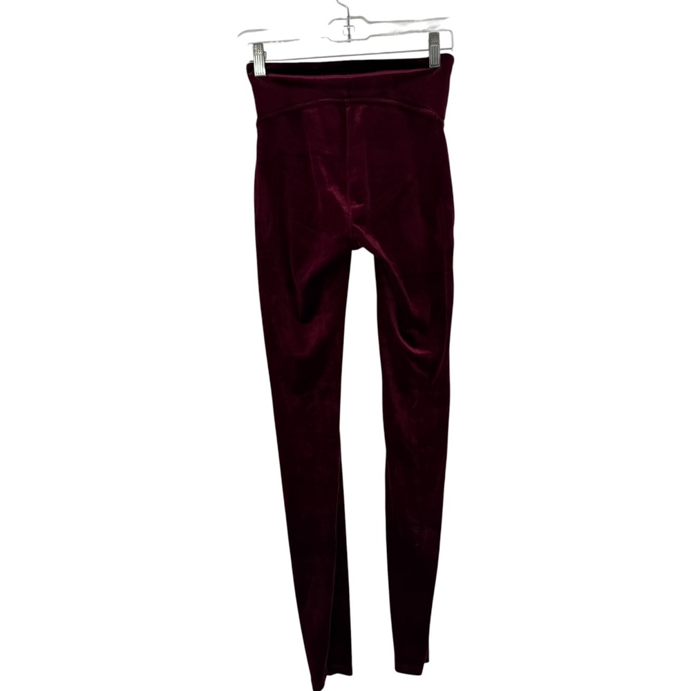 Spanx Velvet Leggings Burgundy Wine High Waisted Shaping Pants 2070 Small - Picture 3 of 7